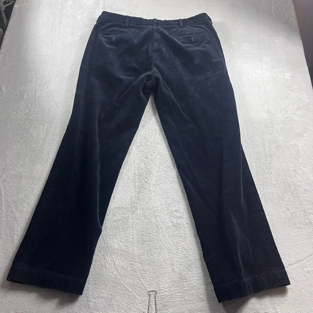Polo Ralph Lauren Preston Pant Mens 38x32 Navy Blue Corduroy Straight Trousers